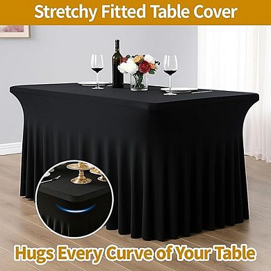 Stretch Spandex Table Covers, Wrinkle-Free Fitted Event Tablecloths