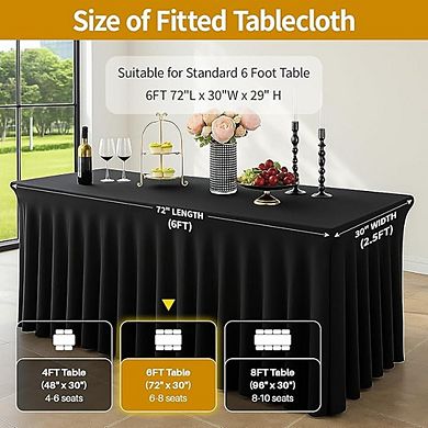 Stretch Spandex Table Covers, Wrinkle-Free Fitted Event Tablecloths