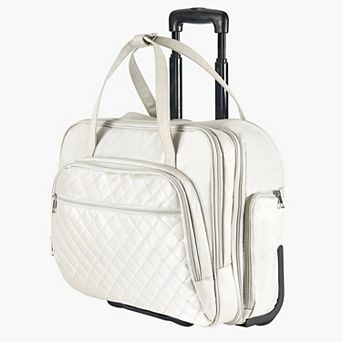 Rolling Laptop Briefcase with Water-Resistant Oxford Fabric and Adjustable Handle