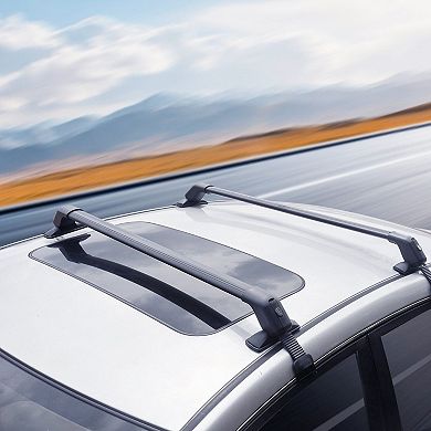 Set of 2 Aluminum Roof Rack Crossbars with Anti-Theft Lock