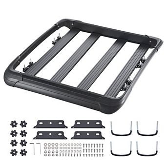 Universal Roof Rack Cargo Basket Lightweight Aluminum Carrier for Travel Gear