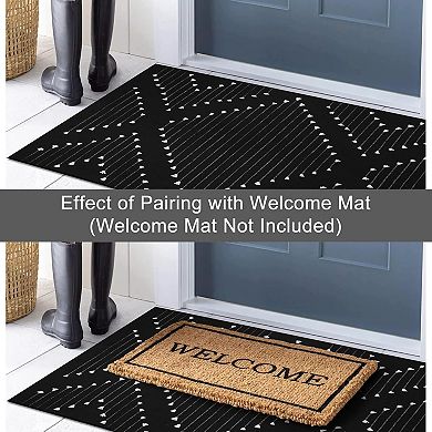 Bohemian Style Porch Rug, Cotton Blend, Washable, Front Door Mat