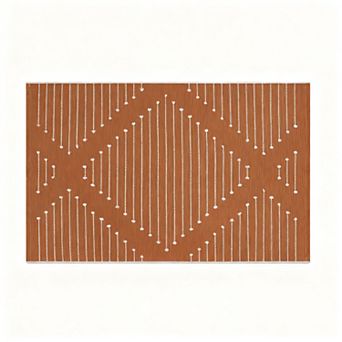 Bohemian Style Porch Rug, Cotton Blend, Washable, Front Door Mat