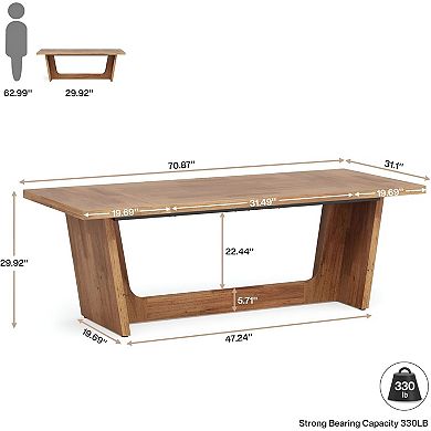 Executive Desk with Wide Wood Top, Computer Desk for Home Office