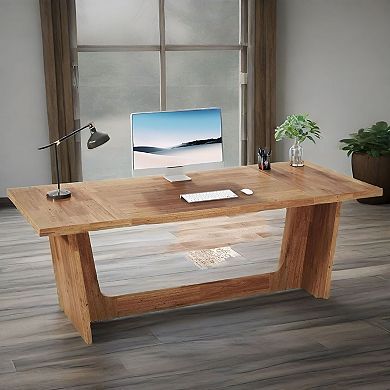 Executive Desk with Wide Wood Top, Computer Desk for Home Office