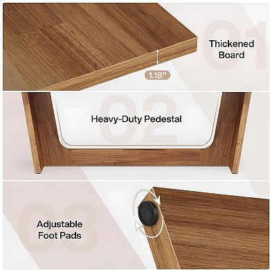 Executive Desk with Wide Wood Top, Computer Desk for Home Office