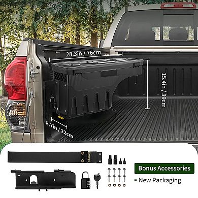 Truck Bed Storage Box with Combination Lock and Divided Interior