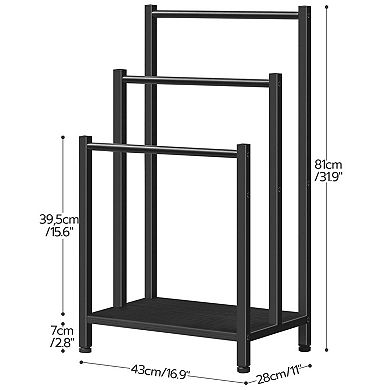 Vertical Bathroom Towel Holder with Multi-Use Hanging Bars and Anti-Slip Feet