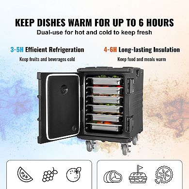 Front-Load Insulated Food Carrier Hot and Cold Storage with Wheels