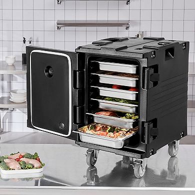 Front-Load Insulated Food Carrier Hot and Cold Storage with Wheels