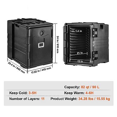 Insulated Food Transport Box Large Capacity Front Door Hot or Cold Storage