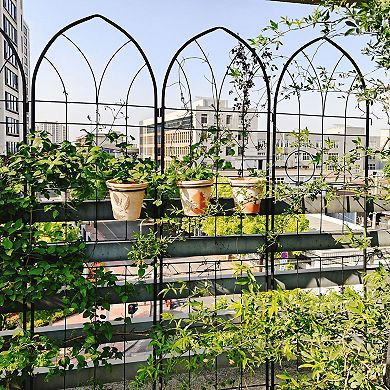 2-Piece Garden Trellis Set with Pot Holders for Climbing Plants
