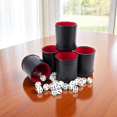 Five-Cup Dice Set with 25 Dice for Bunco, Liar’s Dice, or Board Games