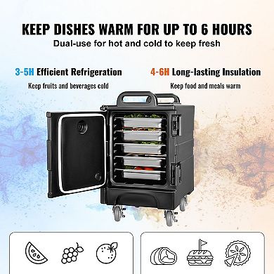 Food Transport Carrier Box 81QT Hot & Cold Meals with Handles and Wheels