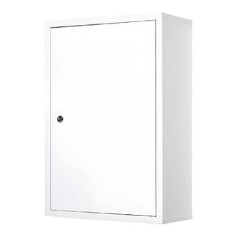 Compact Wall Storage Cabinet with Lock, Three Shelves and Mounting Hardware