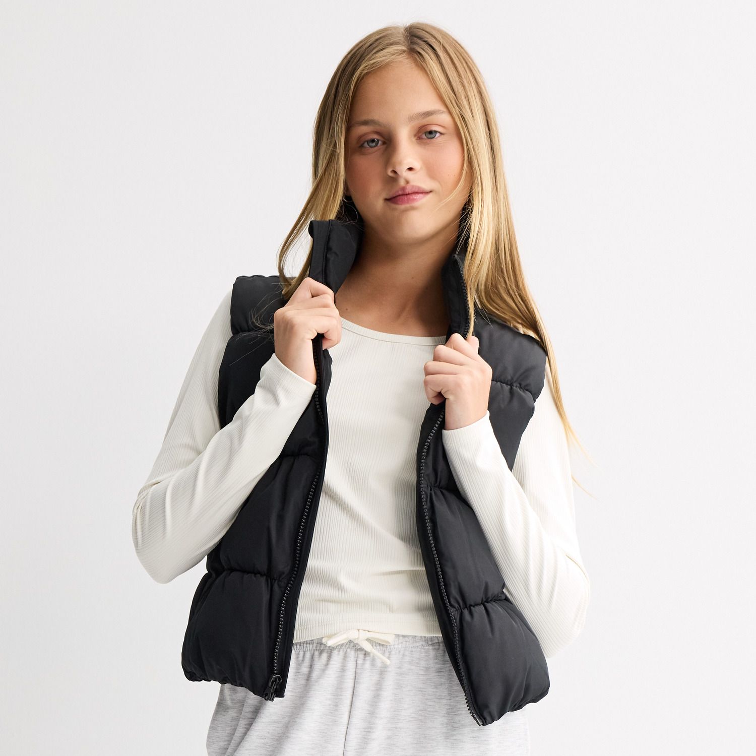 Жилет Tek Gear® Puffer Vest для девочек, цвет: Чёрный