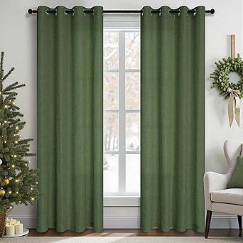 Semi-Sheer Linen-Cotton Curtains for Living Room and Bedroom Decor