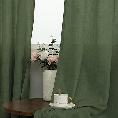 Semi-Sheer Linen-Cotton Curtains for Living Room and Bedroom Decor