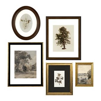Belle Maison Matted Under Glass 5 pc Framed Art Set
