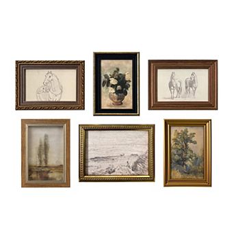 Belle Maison 6 pc Rectangles Framed Art Set