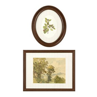 Belle Maison Printed Mat Under Glass 2 pc Framed Art Set