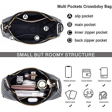 Women’s Small Crescent Shoulder Bag Retro Hobo Clutch Crossbody Purse