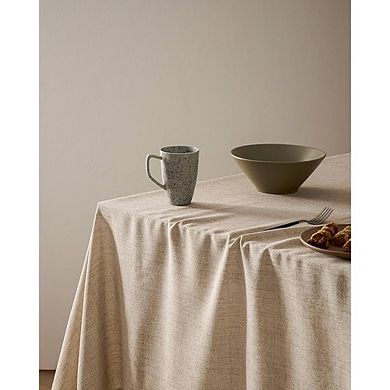 Neutral Burlap Rectangle Tablecloth Water-Resistant Farmhouse Cover