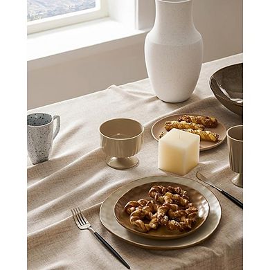 Neutral Burlap Rectangle Tablecloth Water-Resistant Farmhouse Cover