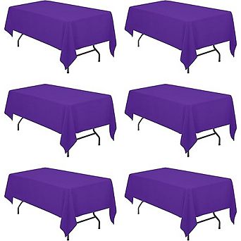 6-Pack Purple Tablecloths, Polyester, Waterproof, Stain & Wrinkle-Resistant