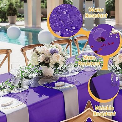 6-Pack Purple Tablecloths, Polyester, Waterproof, Stain & Wrinkle-Resistant