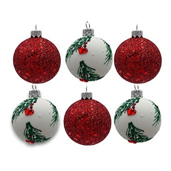 Discover Europe Made in Poland Glass Christmas Ornament 6 pc Set