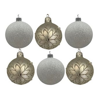 Discover Europe Made in Poland Glass Christmas Ornament 6 pc Set