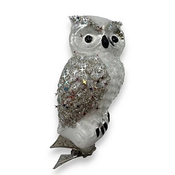 Discover Europe Made in Poland Hand-Painted Owl Glass Christmas Ornament