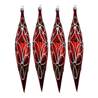 Discover Europe Made in Poland Glass Christmas Ornament 4 pc Set
