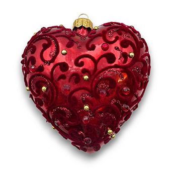 Discover Europe Made in Poland Heart-Shaped Glass Christmas Ornament