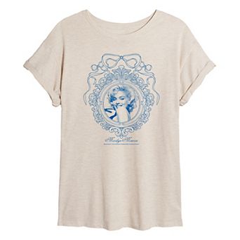Juniors' Marilyn Monroe Coquette Vintage Frame Oversized Tee