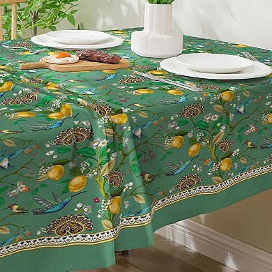 Spring Hummingbird Tablecloth, French Country, Durable Fabric