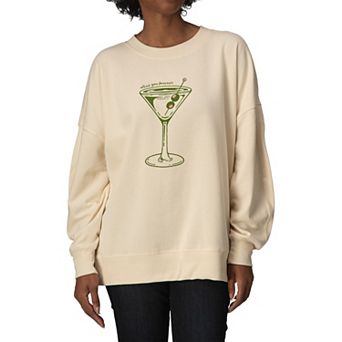 Women's Olive You Forever Oversized Fleece Crew Sweatshirt