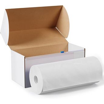 White Plastic Table Cover Roll, Disposable, Cut-to-Size, Durable