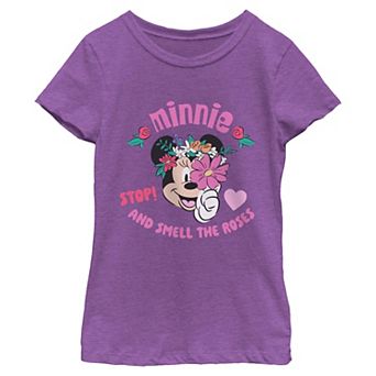 Girls 6-16 Disney's Minnie Mouse Smell The Roses Graphic Tee