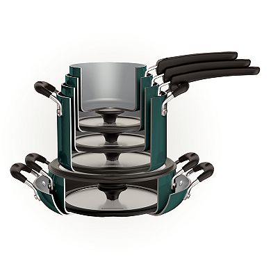 Tramontina 11-Piece Nesting Nonstick Cookware Set with Lids, Dishwasher & Oven Safe