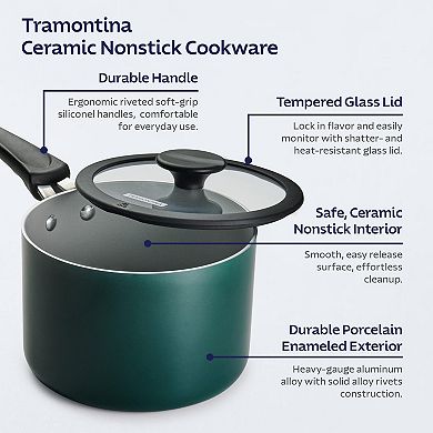 Tramontina 11-Piece Nesting Nonstick Cookware Set with Lids, Dishwasher & Oven Safe