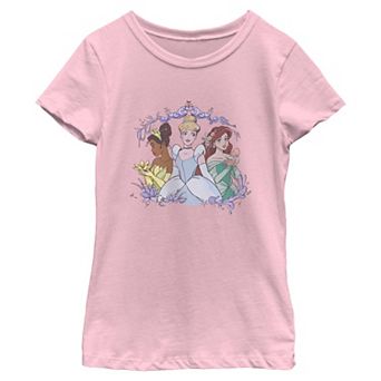 Girls 6-16 Disney Princesses Tiana, Cinderella & Ariel Royal Portraits Graphic Tee