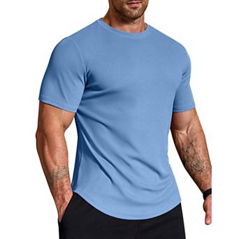 COOFANDY Muscle Fit T Shirts for Men Ribbed Texture Crew Neck T Shirts Gym Moisture Wicking