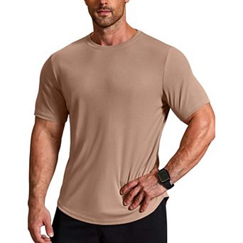 COOFANDY Muscle Fit T Shirts for Men Ribbed Texture Crew Neck T Shirts Gym Moisture Wicking