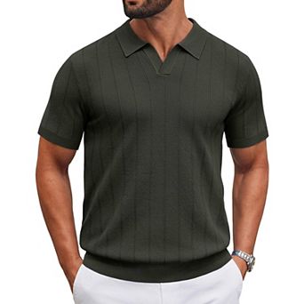 COOFANDY Mens Golf Polos Short Sleeve Casual Knit Polo Shirt Vintage Summer T Shirts Old Money Tops