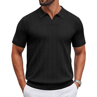 COOFANDY Mens Golf Polos Short Sleeve Casual Knit Polo Shirt Vintage Summer T Shirts Old Money Tops