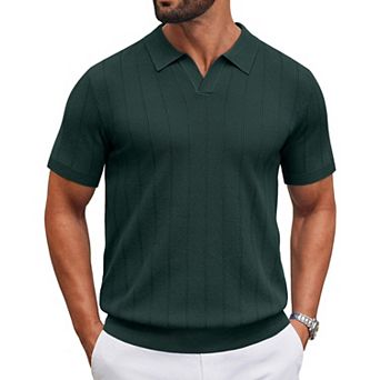 COOFANDY Mens Golf Polos Short Sleeve Casual Knit Polo Shirt Vintage Summer T Shirts Old Money Tops