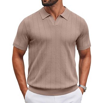 COOFANDY Mens Golf Polos Short Sleeve Casual Knit Polo Shirt Vintage Summer T Shirts Old Money Tops