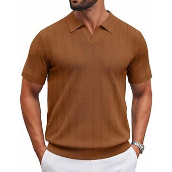 COOFANDY Mens Golf Polos Short Sleeve Casual Knit Polo Shirt Vintage Summer T Shirts Old Money Tops